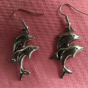 Silver Dolphin Earrings